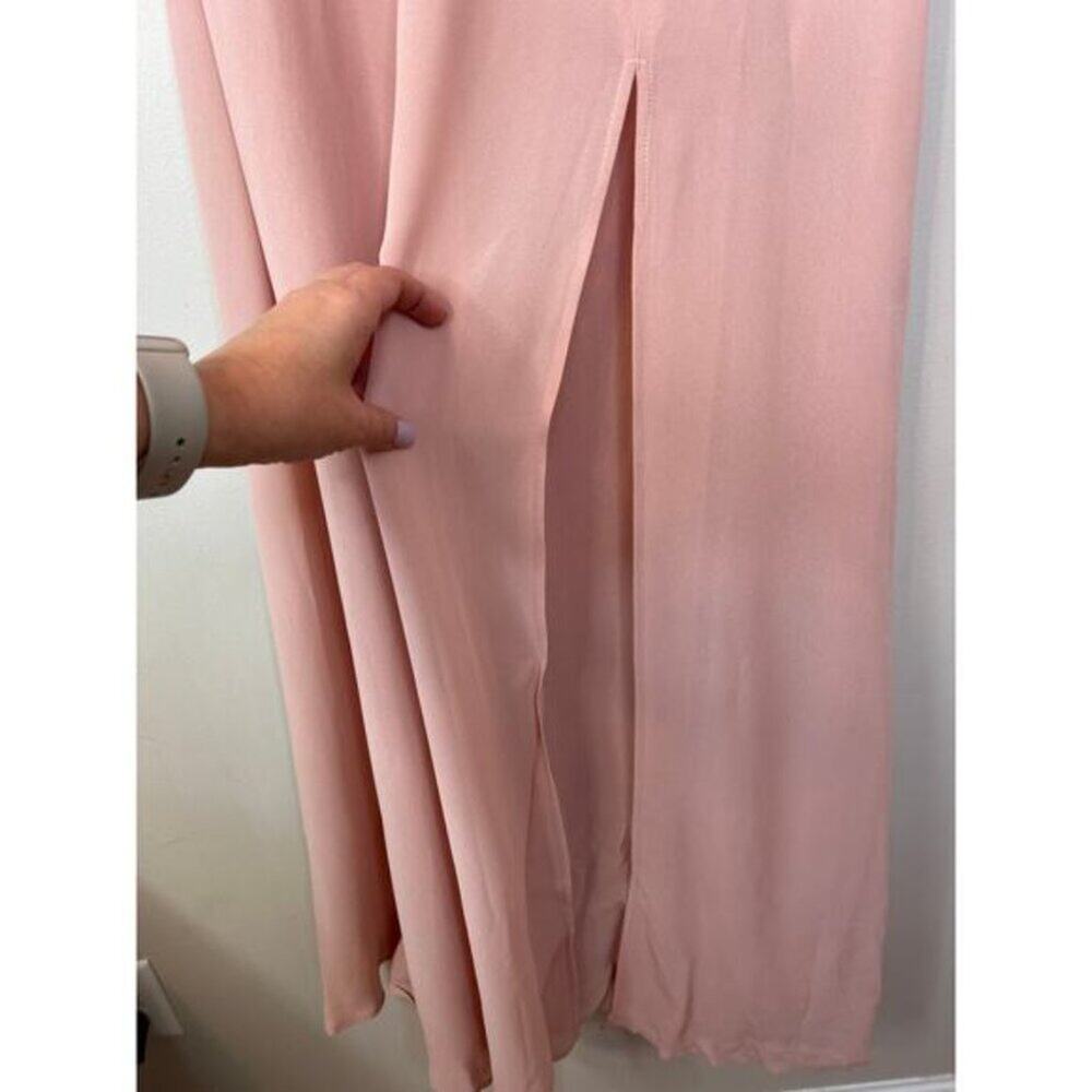 NWT Reformation Evelyn One Shoulder Long Blush Pink Maxi Dress with Front Slit - Picture 8 of 10